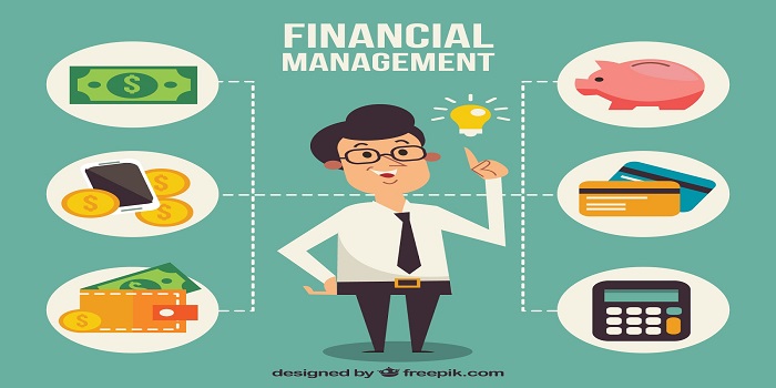 A neatly arranged workspace with sticky notes labeled with financial terms such as "Budget," "Savings," and "Investments," representing key aspects of personal finance and money management.